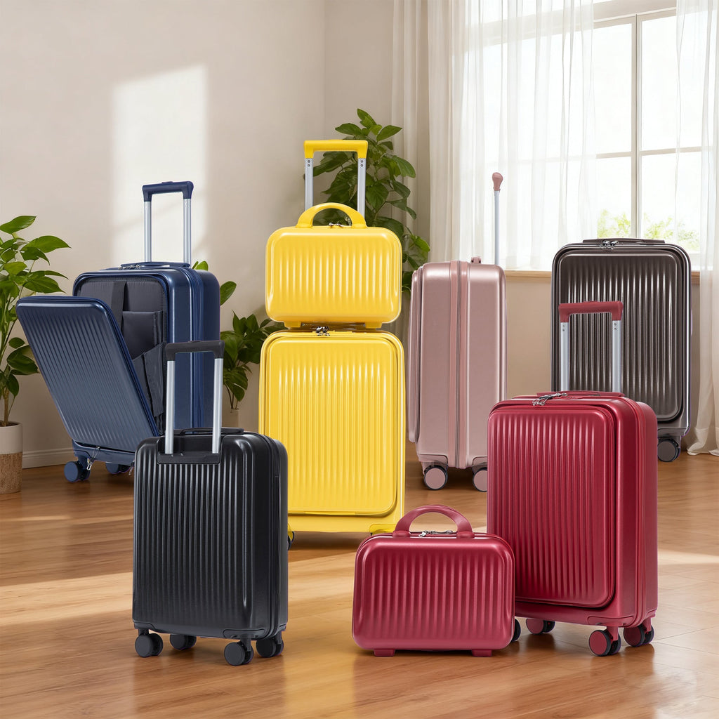 14' & 20' ABS Spinner Wheel Luggage Set with Cosmetic Case