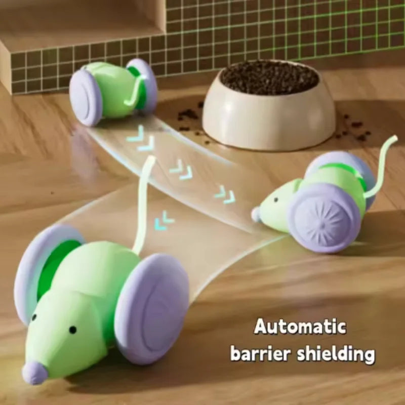 Hot Electric Mouse Car Interactive Cat Toy Rechargeable Automatic Intelligent Obstacle Avoidance Kitten Plaything for Cats