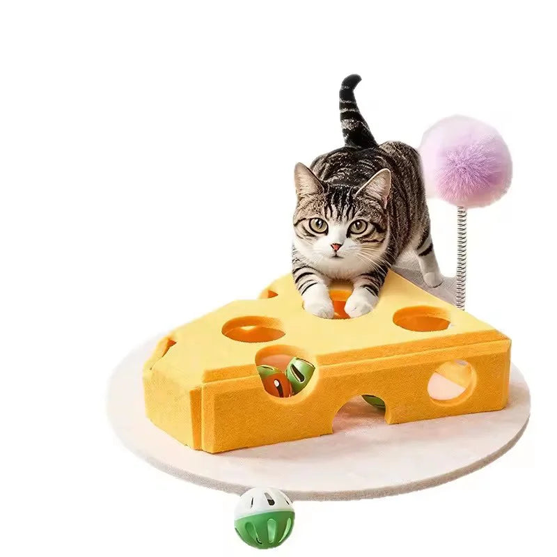 Interactive Cat Puzzle Plaything Puzzle Felt Box For Indoor Cats Kitten Mental Training Tools Hide And Seek Cat Agility Toys