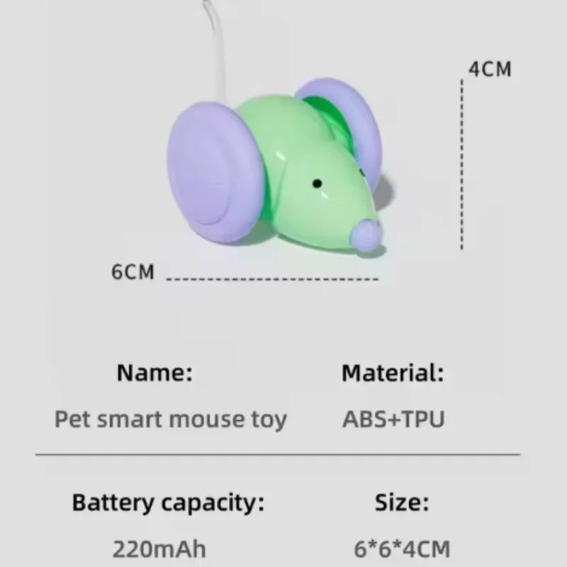 Hot Electric Mouse Car Interactive Cat Toy Rechargeable Automatic Intelligent Obstacle Avoidance Kitten Plaything for Cats