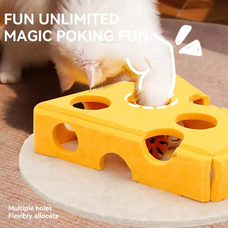 Interactive Cat Puzzle Plaything Puzzle Felt Box For Indoor Cats Kitten Mental Training Tools Hide And Seek Cat Agility Toys