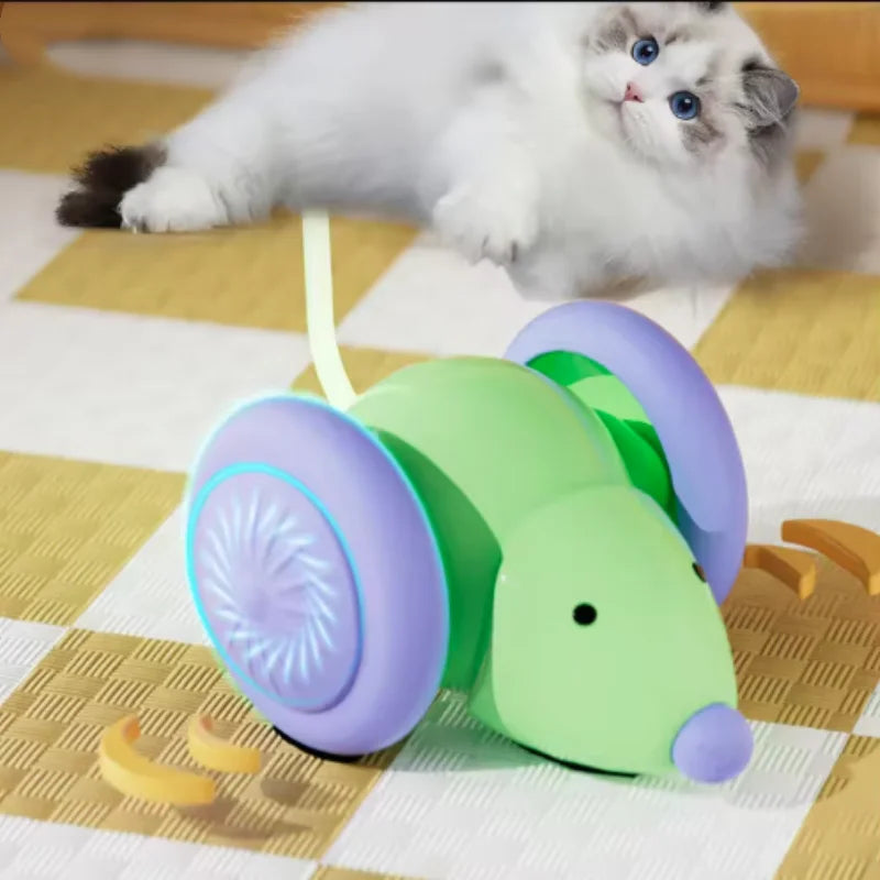 Hot Electric Mouse Car Interactive Cat Toy Rechargeable Automatic Intelligent Obstacle Avoidance Kitten Plaything for Cats