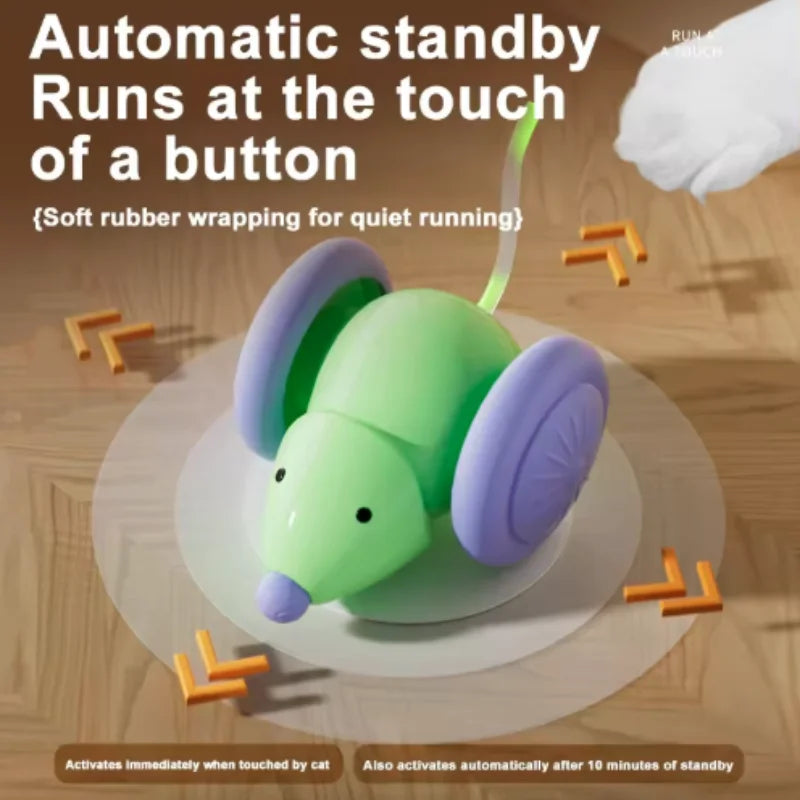 Hot Electric Mouse Car Interactive Cat Toy Rechargeable Automatic Intelligent Obstacle Avoidance Kitten Plaything for Cats