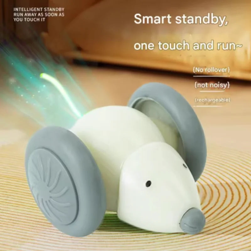 Hot Electric Mouse Car Interactive Cat Toy Rechargeable Automatic Intelligent Obstacle Avoidance Kitten Plaything for Cats