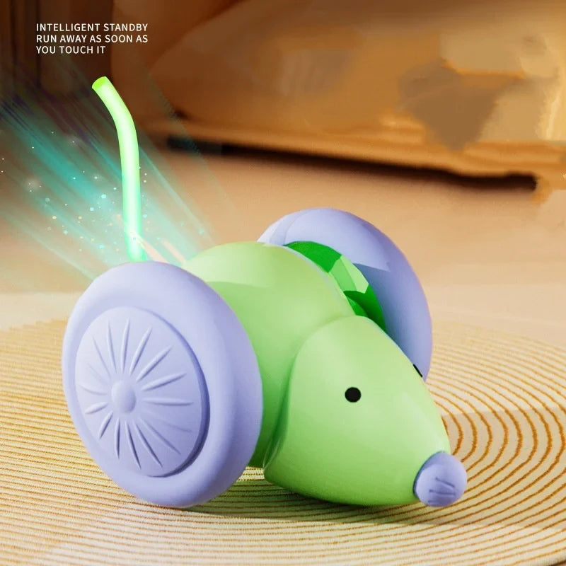 Hot Electric Mouse Car Interactive Cat Toy Rechargeable Automatic Intelligent Obstacle Avoidance Kitten Plaything for Cats