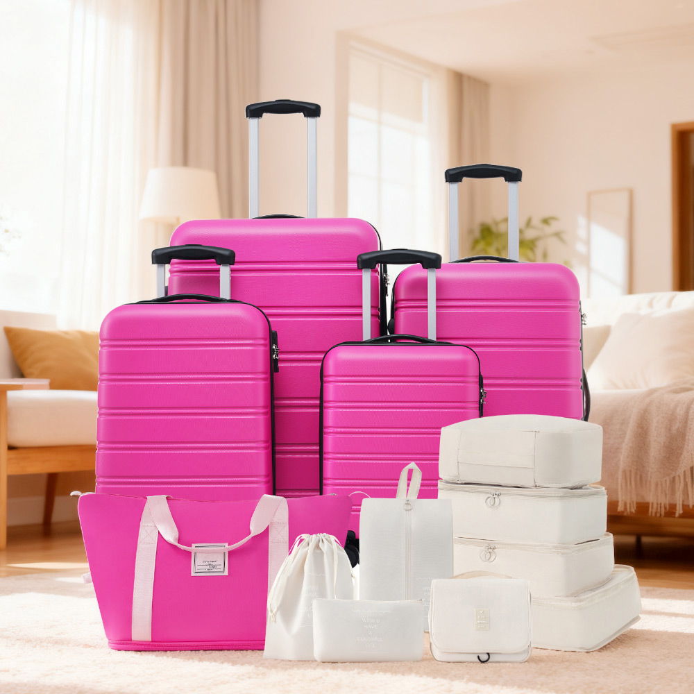 Hardshell Luggage Sets 4 Pieces + Bag Spinner Suitcase With Tsa Lock Lightweight - 16" / 20" / 24" / 28" Luggages